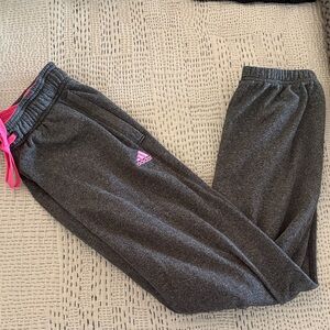 Adidas Women's Charcoal Joggers with Pink Accents